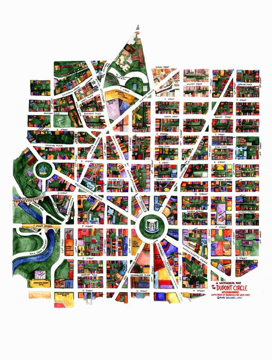 Map of Dupont Circle, Washington, DC, 16"x20" from Mary Belcher of ...