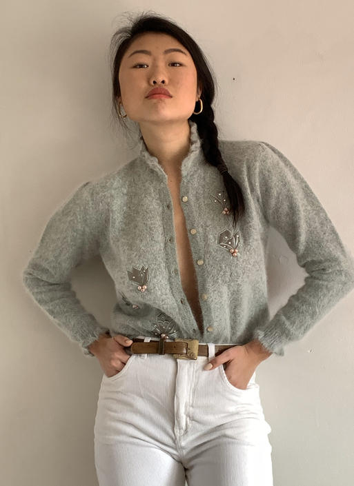 Cropped 2024 angora sweater