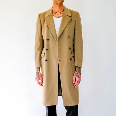 Vintage 70s PIERRE CARDIN Taupe Tan Double Breasted Wool Overcoat | 100% Wool | MOD, Tailored Man | 1970s Designer Duster Trench Coat Jacket 
