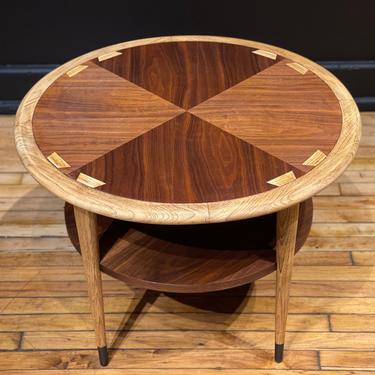 Restored Lane Acclaim Round Drum Table Side Table End Table - Mid Century Modern Danish Style Walnut Coffee Table 