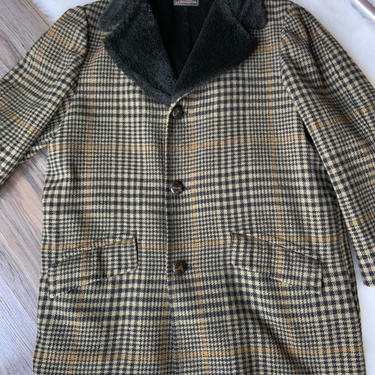 Vintage 60s PENDLETON 3/4 Length Plaid Lightweight Wool Jacket