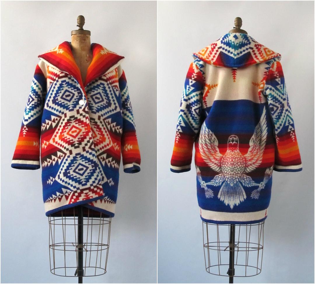 NATIVE SPIRIT Vintage 70s Pendleton Blanket Coat | 1970s Beaver