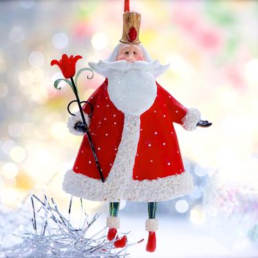 VINTAGE: Santa with Dangling Feet Ornament - Saint Nicholas, Saint Nick, Kris Kringle - Holiday, Christmas, Xmas - SKU 30-410-00033009 