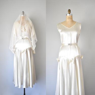 Courtauld  1930s wedding gown, satin wedding dress, art deco, the great gatsby, 