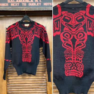 Vintage 1940's “Jantzen” Totem Pole Design Wool Rockabilly