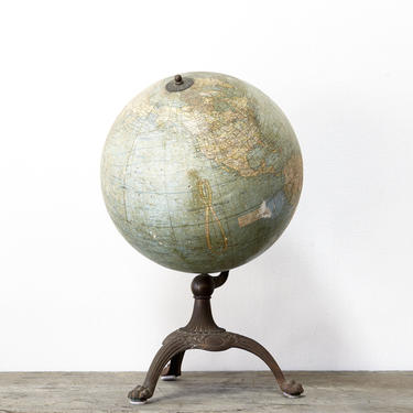 1920s VINTAGE WORLD GLOBE by C.S. Hammond & Co.