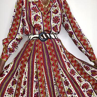 Vintage 70s Print 2-Piece Skirt Set