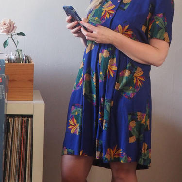 SALE! 90's Tropical Romper Playsuit/Vintage Onesie/Jumpsuit Free Slouchy Cool Fit 