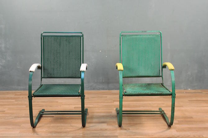Rustic Green Iron Patio Chair Online Only From Furnish