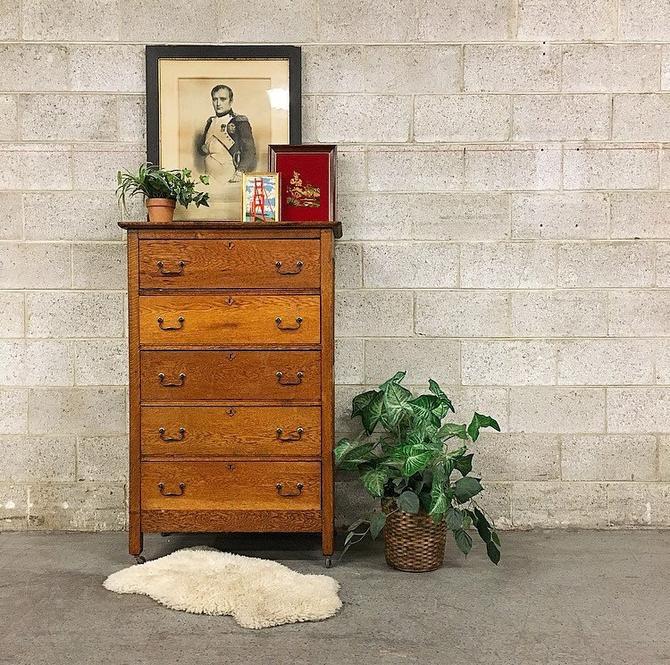 Local Pickup Only Vintage Wood Bureau Retro 1950s Tall Oak Dresser