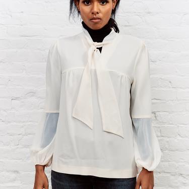 Reiss Cream Necktie Blouse, Size 10