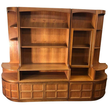 Midcentury Teak Modular 4 Part Wall Unit by Nathan Furniture 