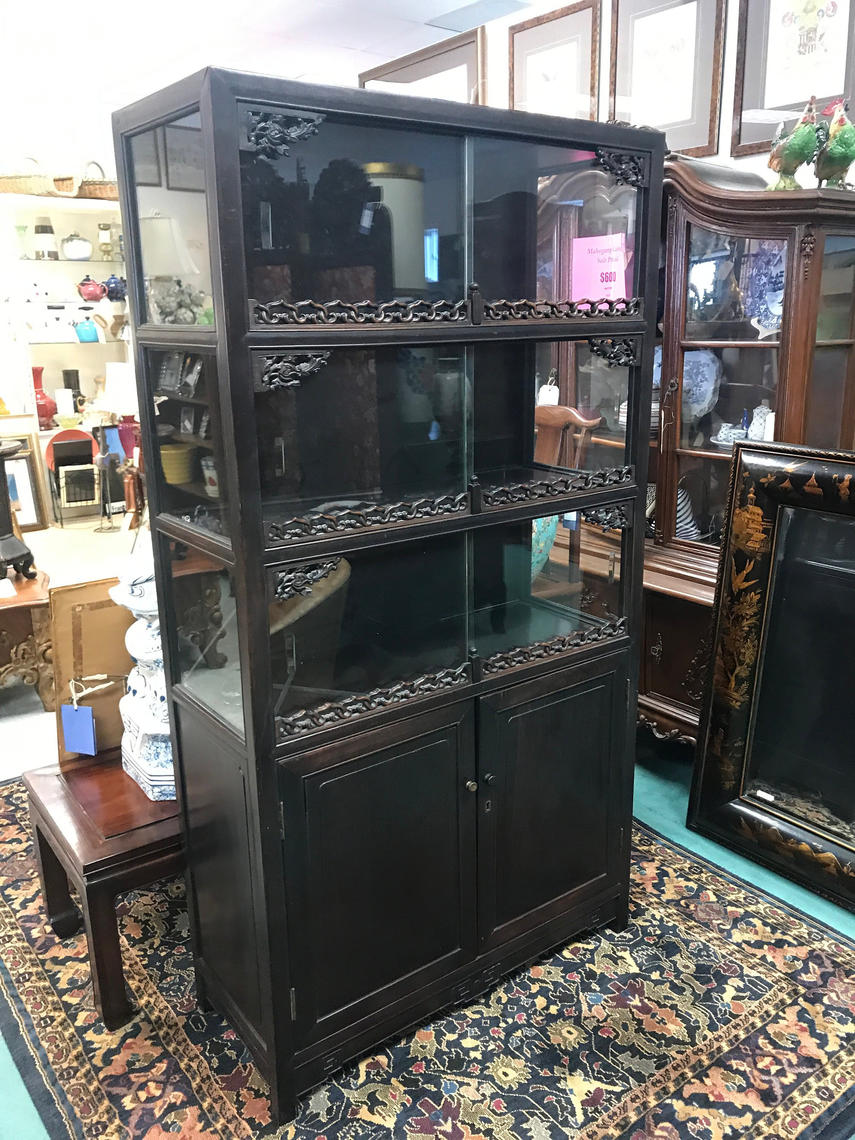Vintage Chinese Rosewood Curio Solid Wood Thrift City