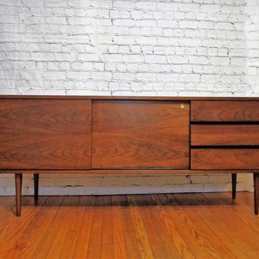 Mid Century Modern Black Walnut Credenza Console ( PureVintageNYC ) 