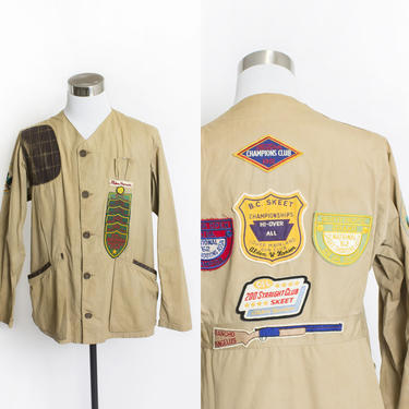 Vintage 60s 10-X Shooting Hunting Jacket 15 Patches Sz 44