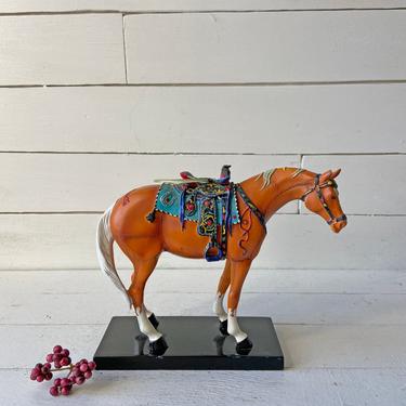 Trail Of Painted Ponies &quot;Happy Trails&quot; #1473 RETIRED // Vintage Rustic, Southwest Horse // Vintage Horse Collector, Lover // Perfect Gift 