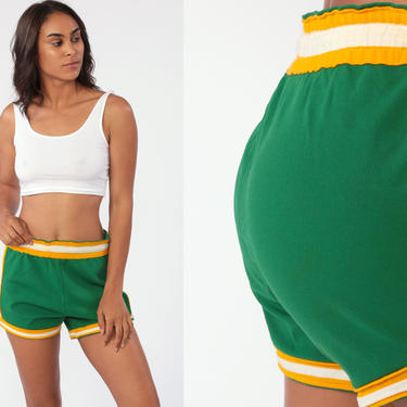 Rawlings Gym Shorts 80s Basketball Shorts Green Yellow Retro Gym Shop Exile Tucson AZ