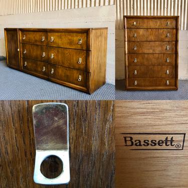 70s - 80s Honey Oak 2-piece Set (Tallboy+Credenza)