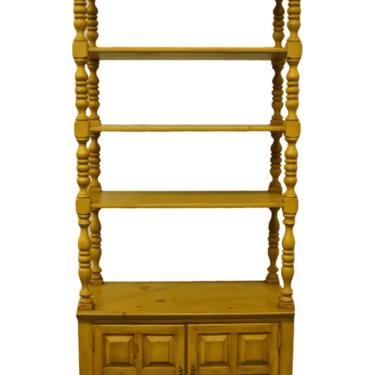 Ethan Allen Antiqued Pine Old Tavern 34" Cabinet Etagere Bookcase - Autumn Gold Finish 