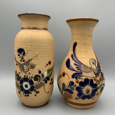 Vintage Tonala Mexican pottery vases 