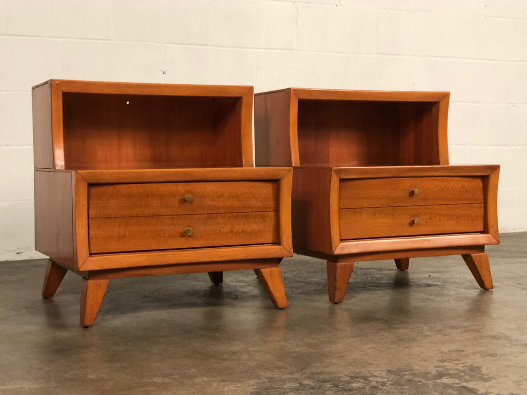 Mengel Mid-Century Modern Single-Drawer Nightstand ~ A Pair | Modern ...