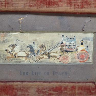 Antique 1800's For Life or Death from Stevengraph Works, Coventry, Silk Woven Picture 