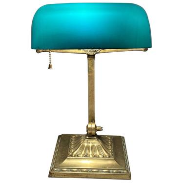 1916 Emeralite Brass Banker’s Desk Lamp