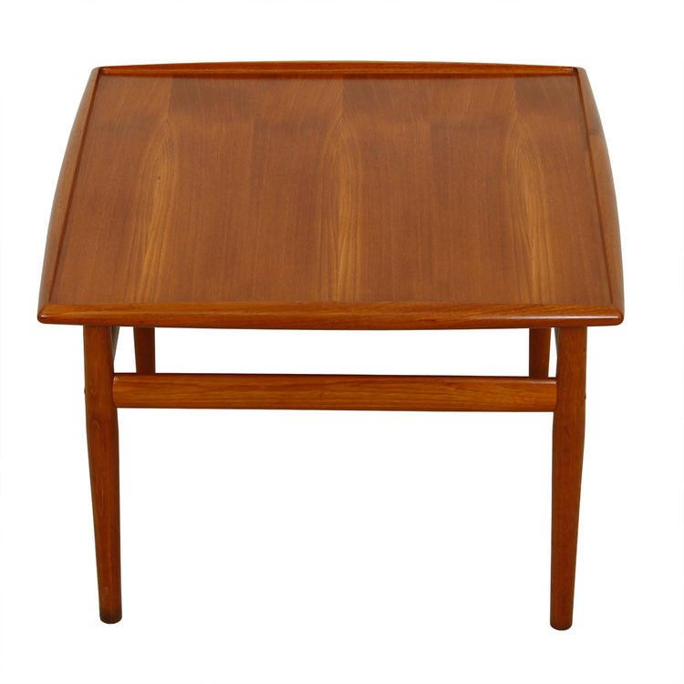 Grete Jalk Teak Large Square End / Accent Table with Raised Lip Top