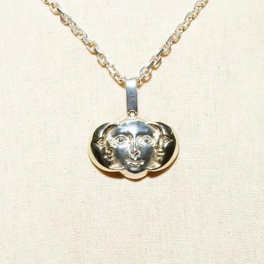 ノ*エ様 SERGIO BUSTAMANTE 太陽　月　星　シルバー925 ペン Vintage Signed Sergio Bustamante Two-Tone Sterling Silver Sun