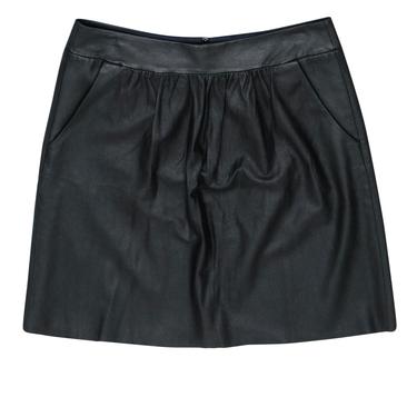 Elie Tahari - Dark Brown Leather Flare Skirt Sz 8