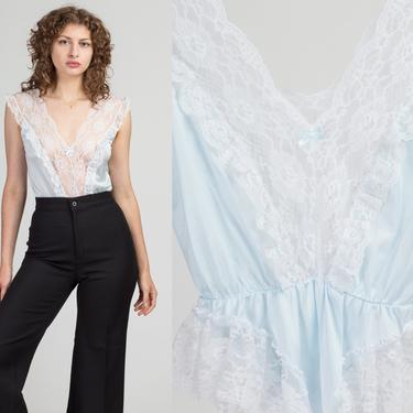 Vintage White Lingerie Lacy Silk Bodysuit Size 36B, - Depop