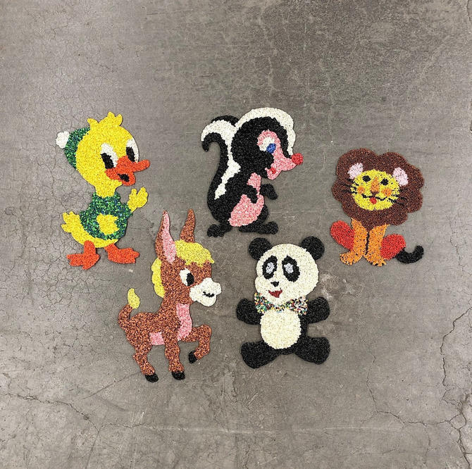 Vintage Children 39 S Animal Wall Decorations 1970s Retro Lot Of