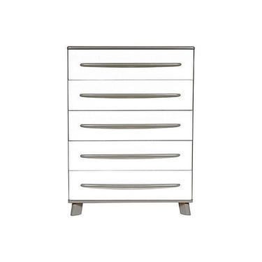 Lacquered Grey &amp; White Painted Tall Dresser by 2bModern