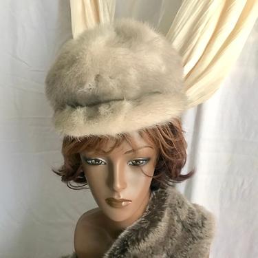 Mod Fur Hat, Twiggy Style, High Crown, Real Fur, Vintage 60s 