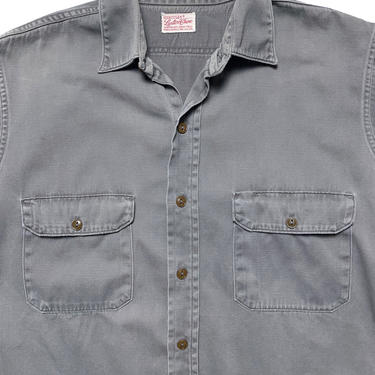 Vintage 1950s HERCULES Army Twill SANFORIZED Work Shirt ~ M ~ 50s Work Wear ~ Luster Chino 