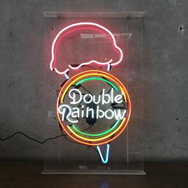 Double Rainbow Ice Cream Neon Sign
