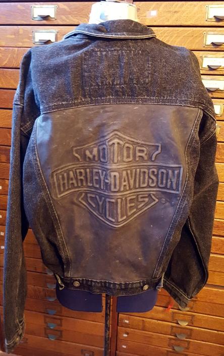 Vintage harley davidson jean on sale jacket