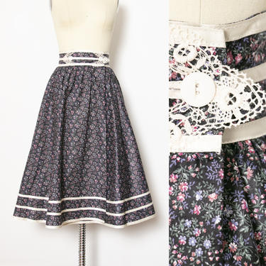 1970s Gunne Sax Wrap Skirt Floral S /XS 