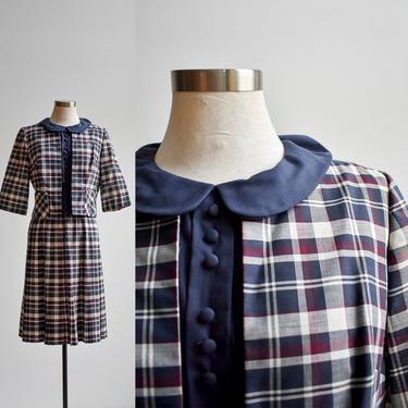 Vintage 3pc Matched Set Plaid Dress Top and Jacket 