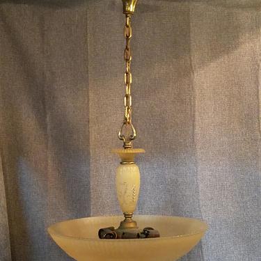 Vintage 6 Bulb Chandelier H30 x D16.25