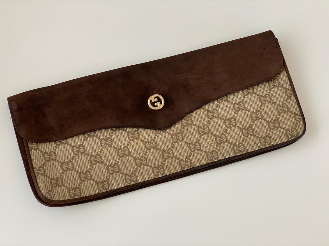 Fendi Vintage Early 1970s Embossed Monogram Butterscotch Leather