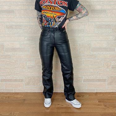 Genuine Leather Hein Gericke High Rise Black Leather Moto Pants / Size XXS 22 23 