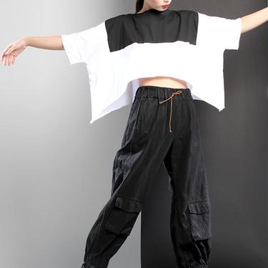 Printed Oversized Cropped T-Shirt