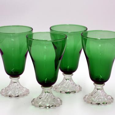 vintage Burple Inspiration Green Wine glasses/set of four 