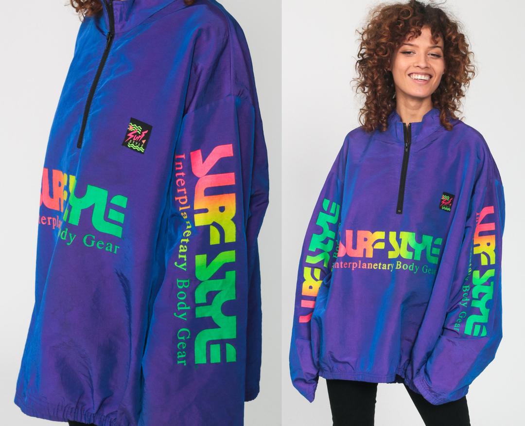 Purple windbreaker 90s best sale