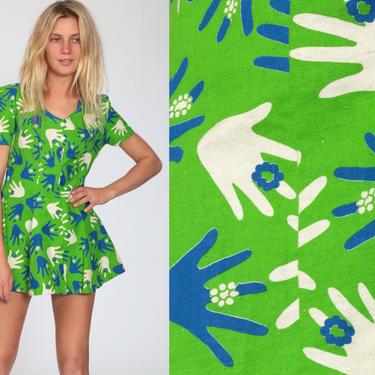 60s Mod Dress HAND PRINT Psychedelic Shift Micro | Shop Exile