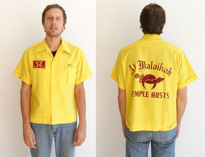 50s 60s Bowler's SHIRTS AND UNIFORM 鹿 Vintage 1960's Made in Japan Car Club Cotton Embroidered