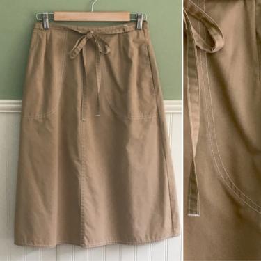 CPC Century Sportswear khaki wrap skirt - size XS - 1970s vintage 