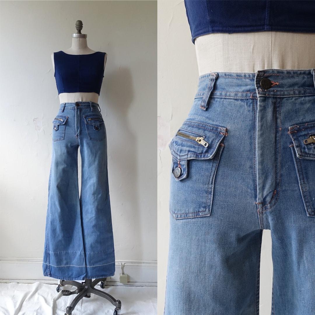 70s FADED GLORY high waisted denim bell bottoms jeans 30