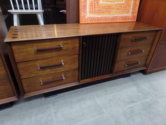 Mid Century Modern Walnut And Rose Wood 9 Drawer Dresser From The
